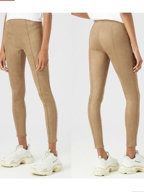 SPANX Faux Suede Camel Leggings